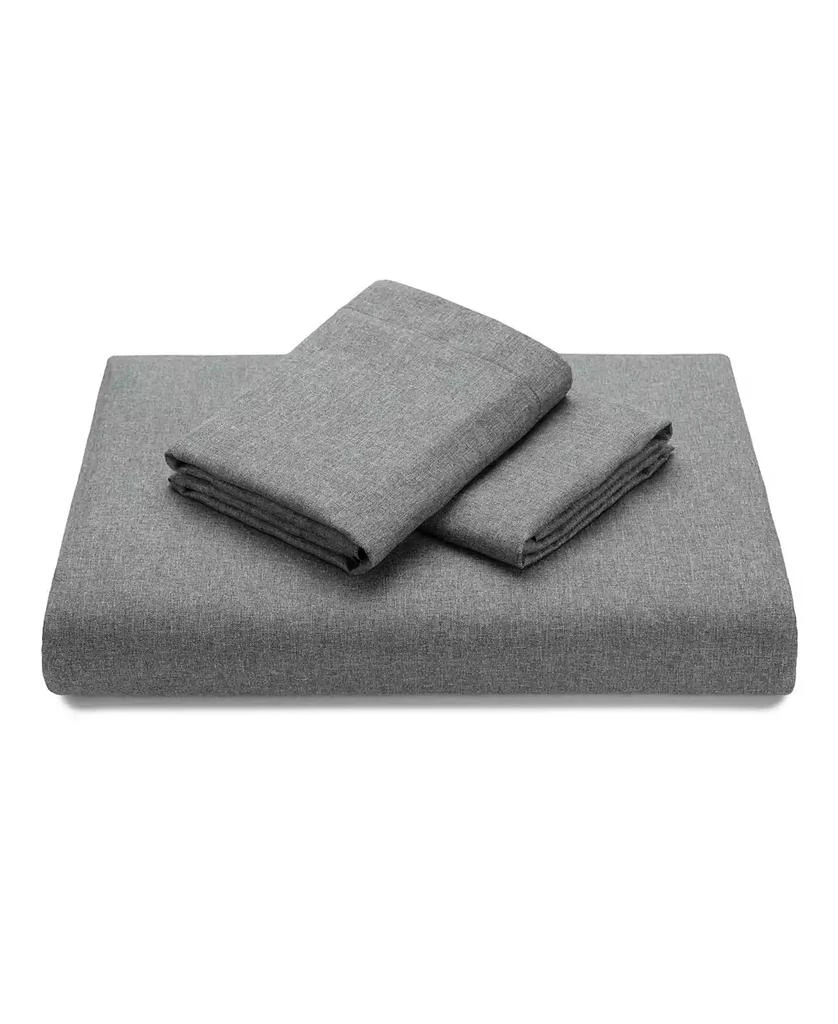 Chanasya Premium Faux Linen Bedding Duvet Cover 3-Piece Soft Luxury Set - Double Brushed Breathable Microfiber Comforter Cover - Breathable Washable Wrinkle and Stain Resistant - Charcoal Queen Size 7