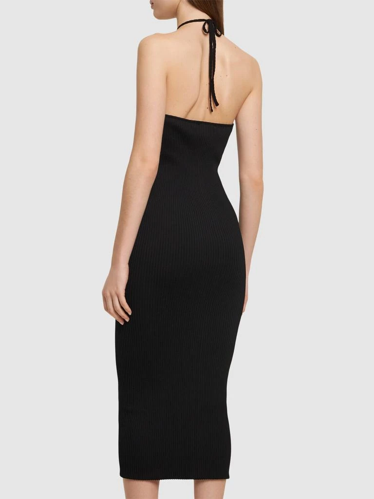 AMIRI Cotton Blend Knit Halter Neck Midi Dress 2