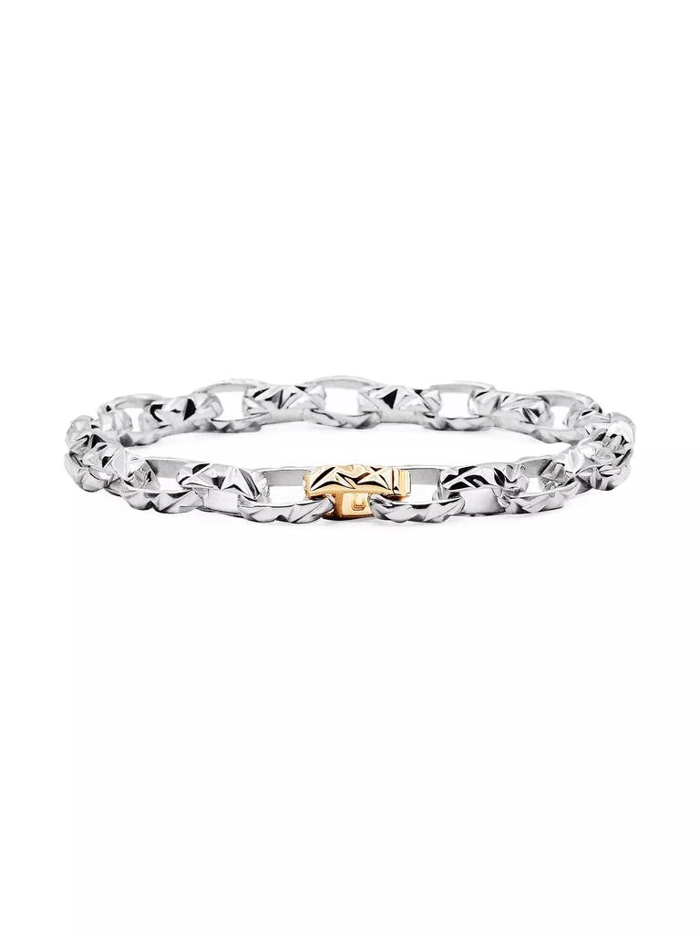 Bernard James Unisex Mirror Macro Sterling Silver Gold-Accented Link Bracelet 1