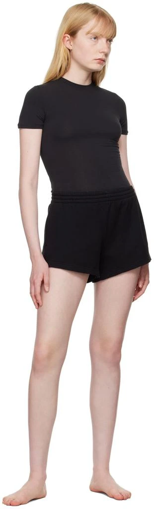 SKIMS Black Cotton Fleece Shorts 4