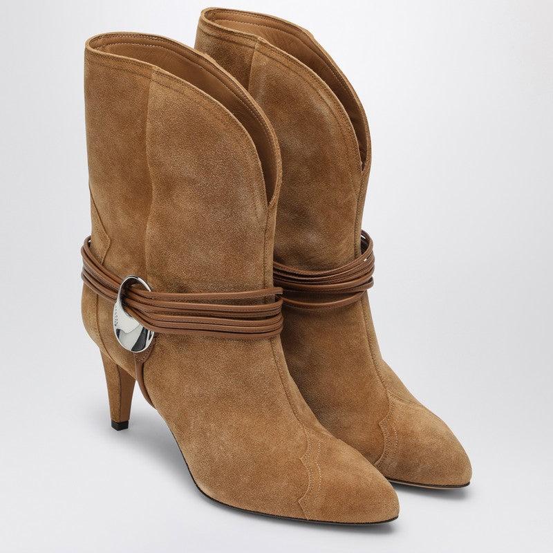 【送料&関税込】Isabel Marant Beige Leather Felsa Angle Boot e508212490df9974709445e7efa45c