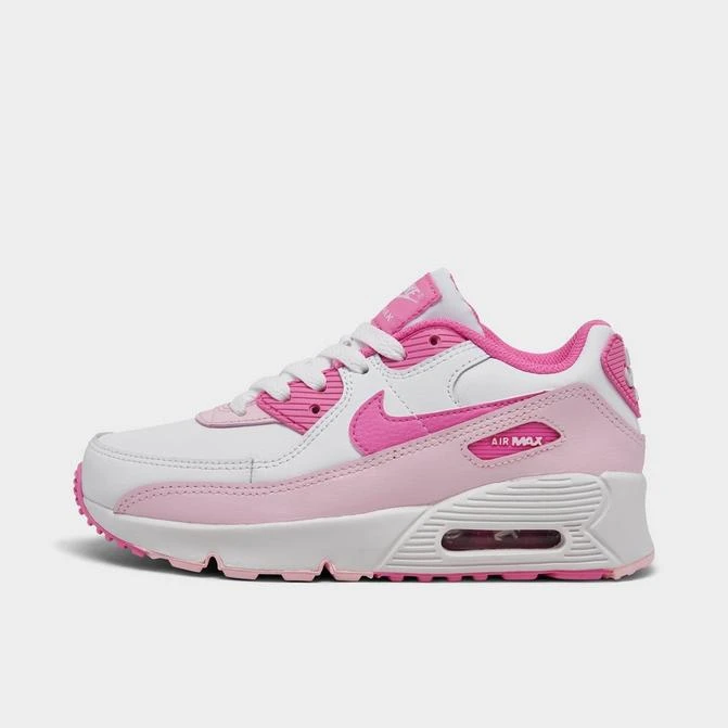 NIKE Girls' Little Kids' Nike Air Max 90 Leather Casual Shoes 1