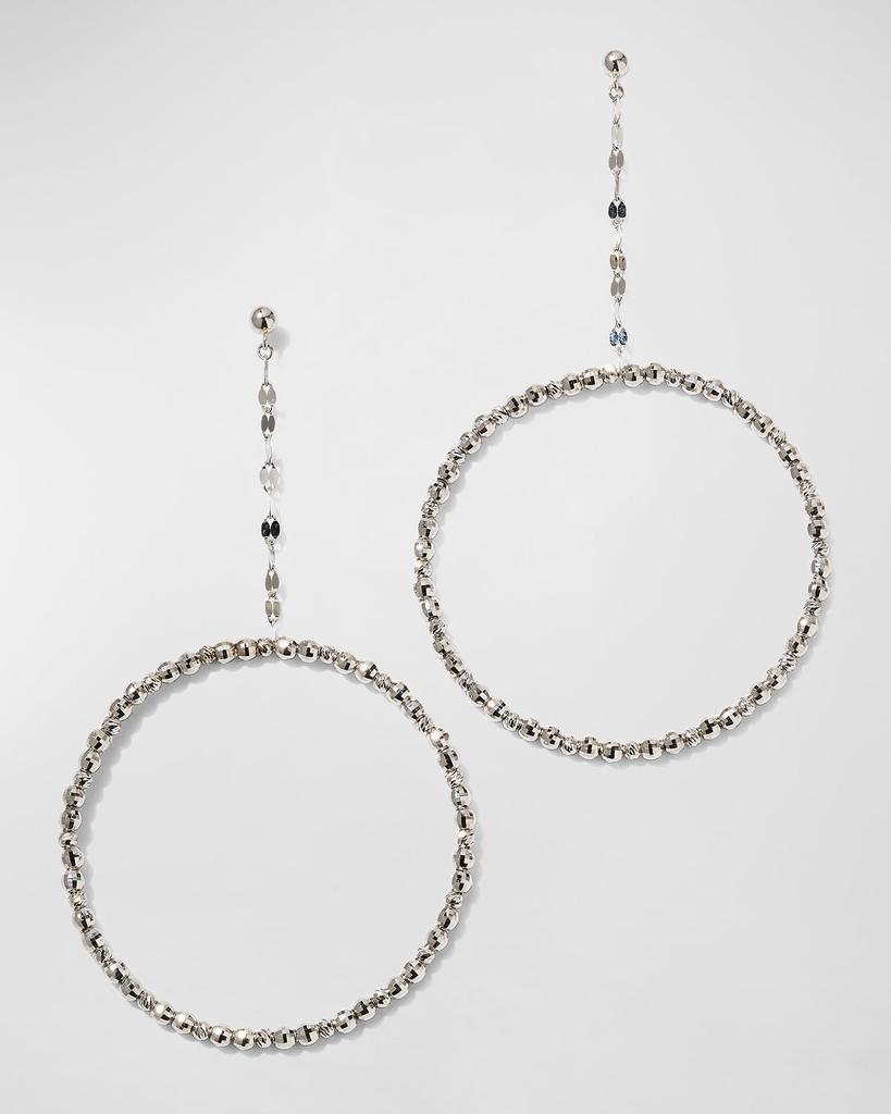 Platinum Born Platinum Drop Hoop Earrings