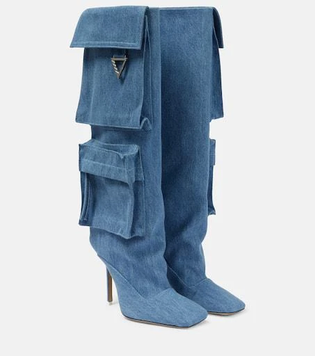 The Attico Sienna Tube denim knee-high boots 1