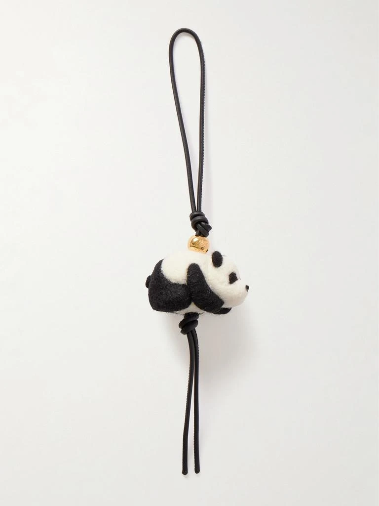 Loewe X Suna Fujita Panda 毛毡皮革金色包挂 1