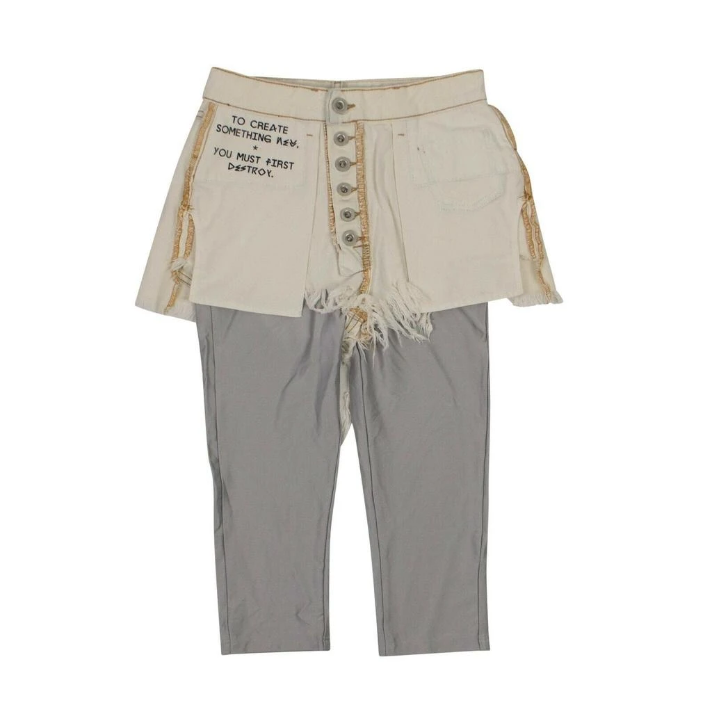 Unravel Project Reverse Shorts Layestretch Leggings - White 1