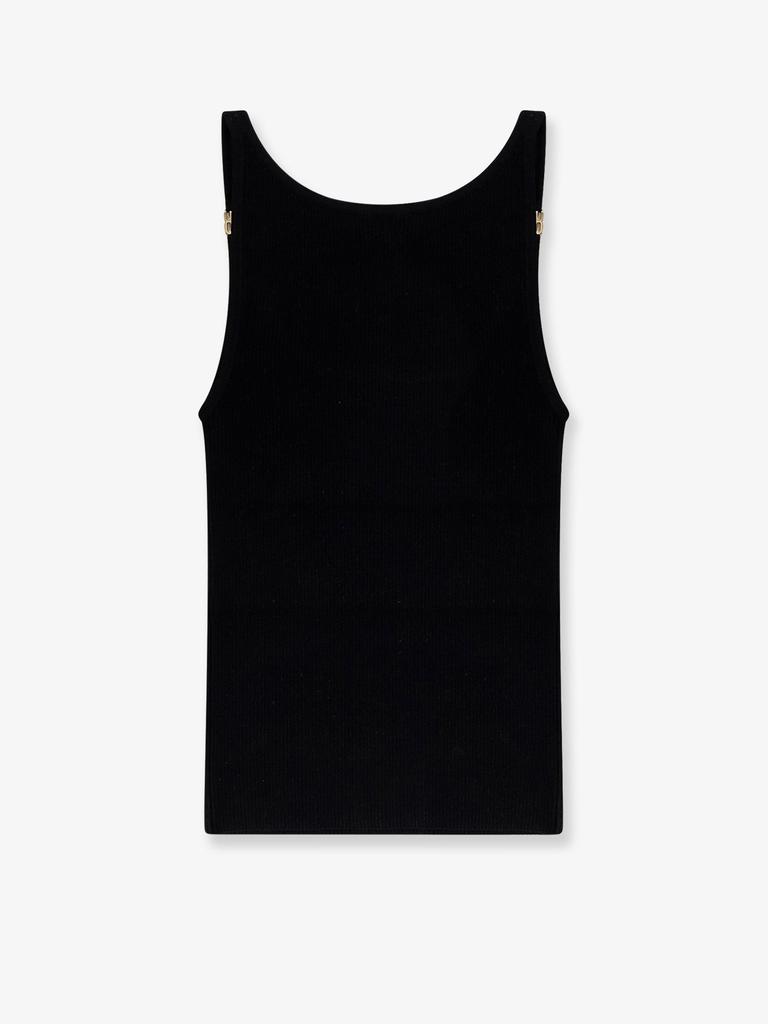 Miu Miu Viscose top with metal logo