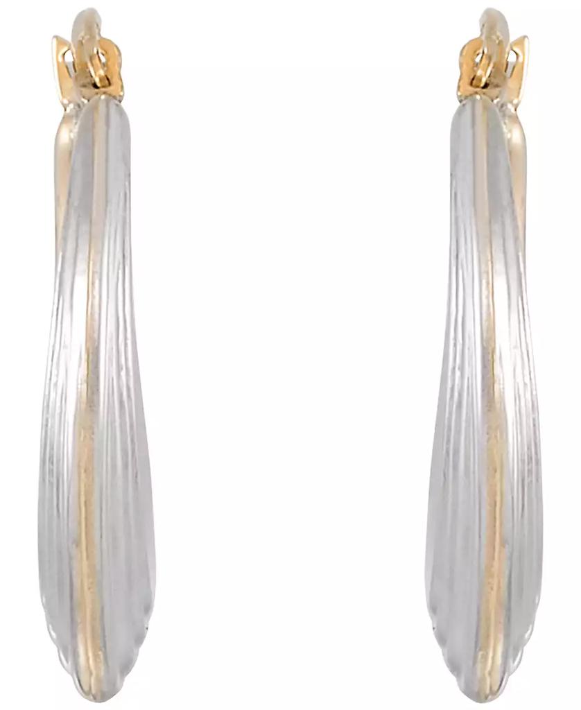 Macy's Two-Tone Hoop Earrings in 14k Yellow Gold Over Sterling Silver
