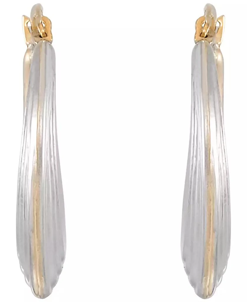 Macy's Two-Tone Hoop Earrings in 14k Yellow Gold Over Sterling Silver 2
