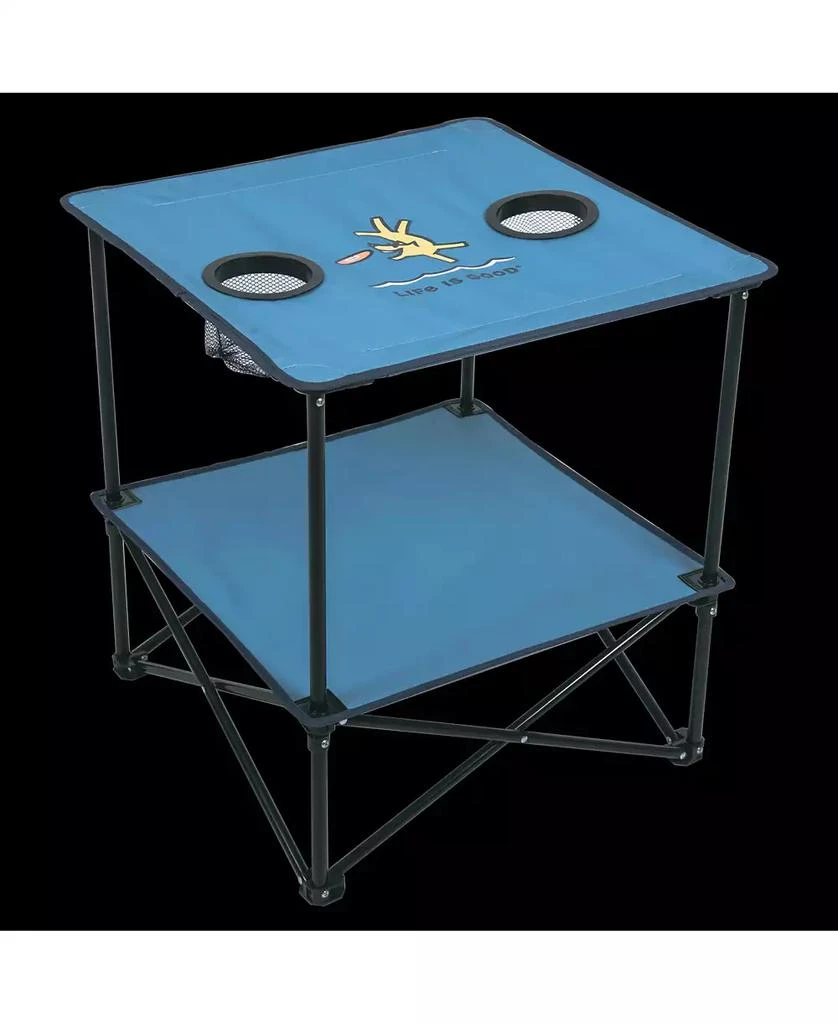 Life is Good Rio Beach 2 x 2 x 2 ft Blue Square Compact Folding Beach Table