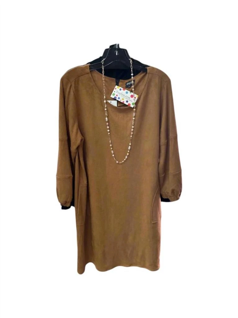 TooFan Women's Tier Sleeve Dress In Camel 2
