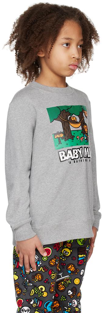 Bape Kids Gray Baby Milo Hammock Sweatshirt