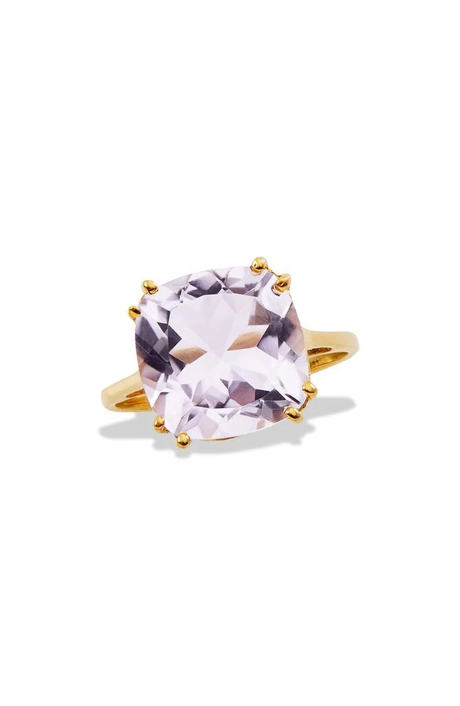Savvy Cie Jewels 18K Gold Plated Sterling Silver Pink Amethyst Ring 1