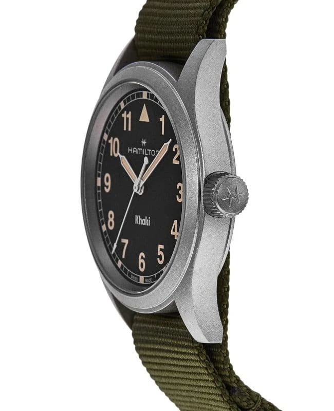 Hamilton Hamilton Khaki Field Quartz Black Dial Fabric Strap Men's Watch H69401930 3
