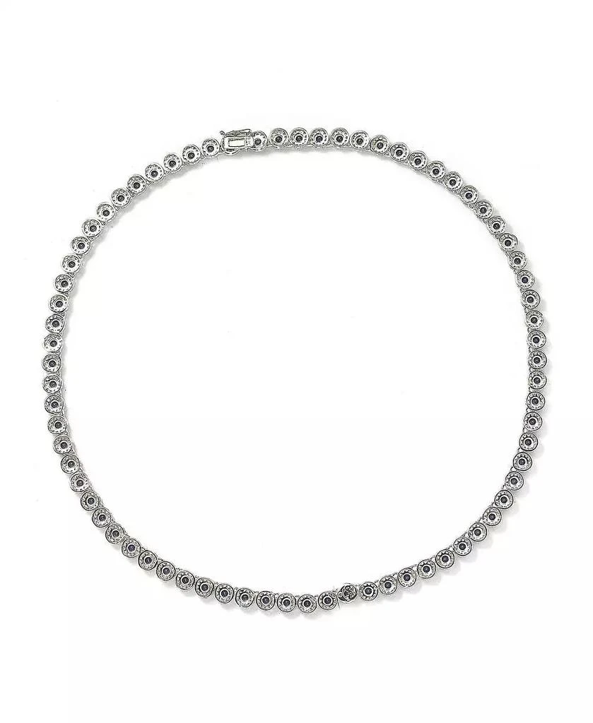 Suzy Levian New York Suzy Levian Sterling Silver Sapphire
Created White Sapphire Tennis Necklace 2
