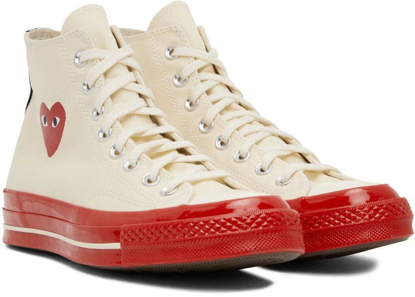 Comme des Garcons Off-White & Red Converse Edition Chuck 70 Sneakers 4