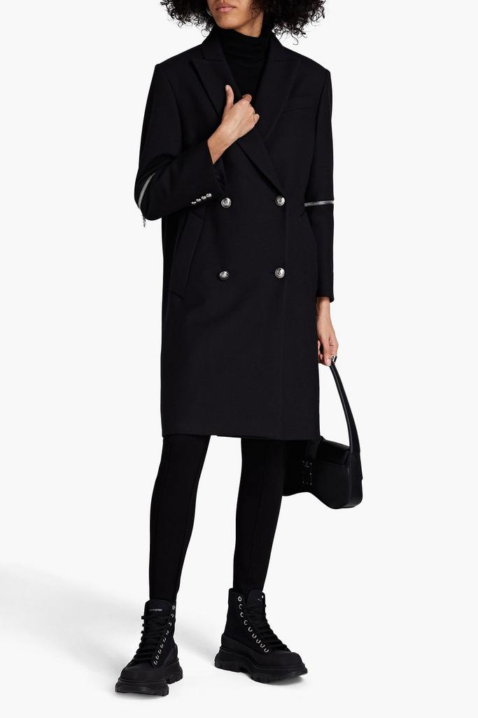 Alexander McQueen Double-breasted zip-detailed wool-twill coat