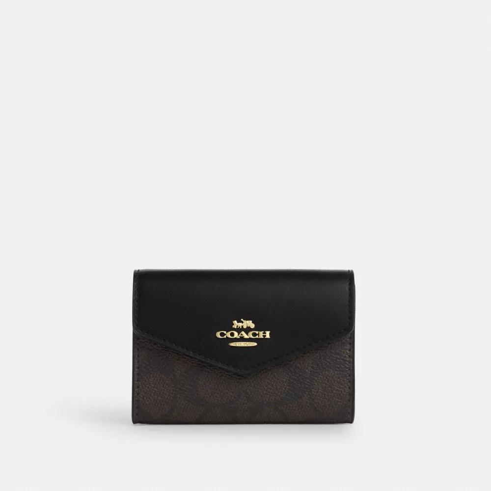 Coach Flap Card Case In Signature Canvas