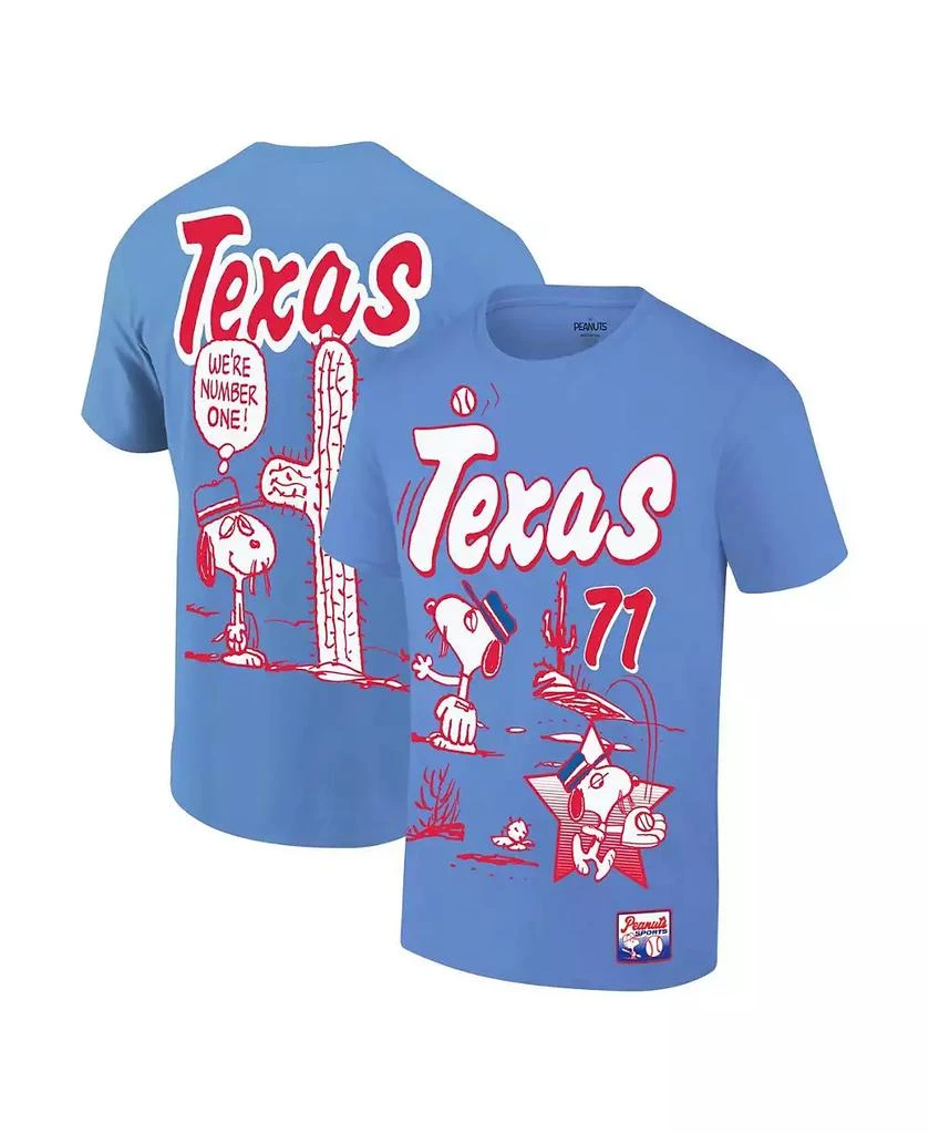 Ripple Junction Men's Royal Peanuts Texas Baseball T-Shirt 1