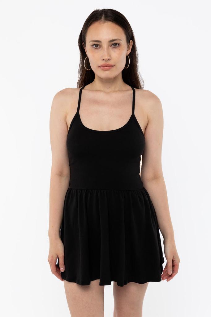 Los Angeles Apparel 43206X - Baby Rib Cross Back Summer Mini Dress