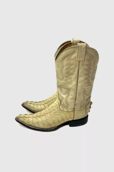 Urban Outfitters Vintage 1980’s Boss Boots White Alligator Pointed Toe Cowboy Boots 3