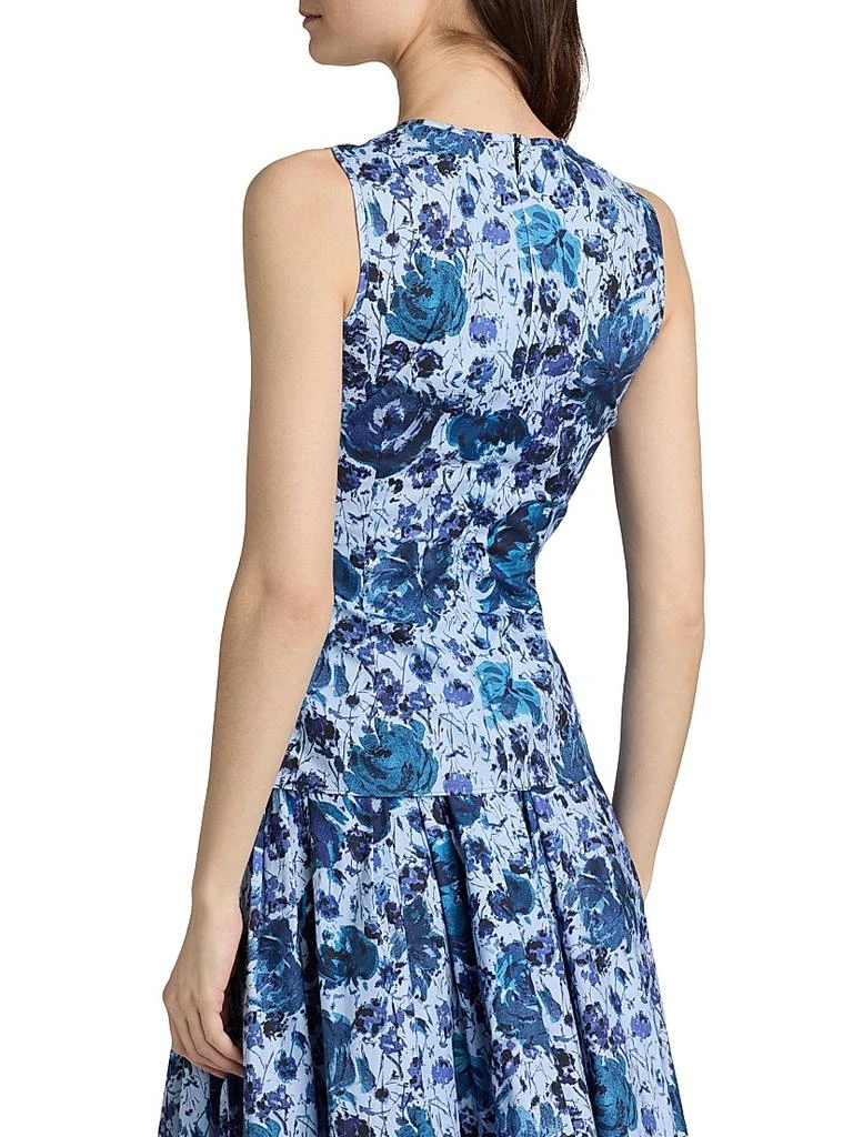 PRABAL GURUNG Floral Cotton-Blend Ruched Top 5