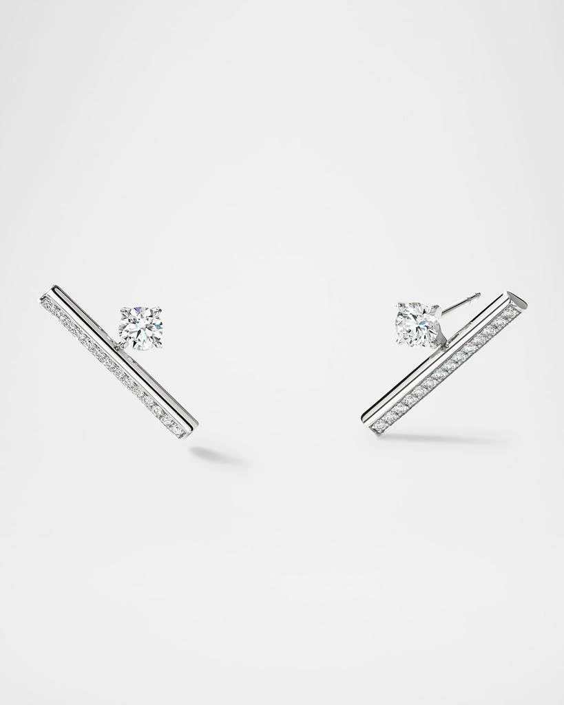 Hearts On Fire Barre 18K White Gold Pave Floating Diamond Climber Earrings 1
