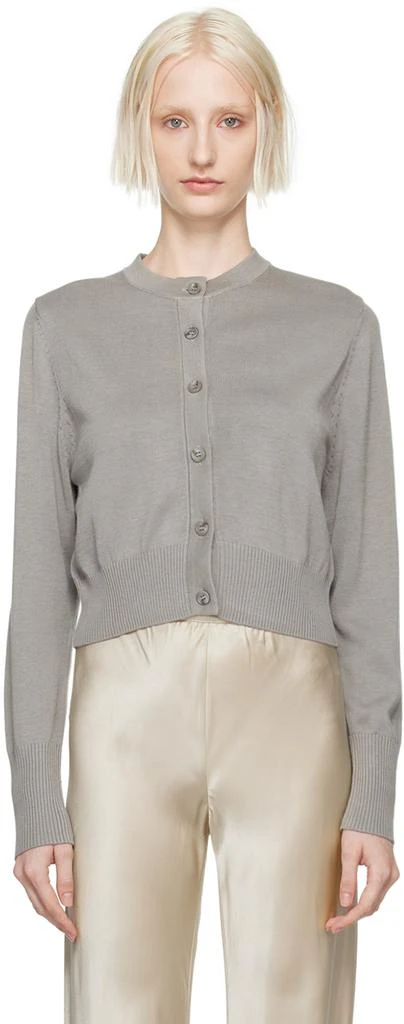 Silk Laundry Gray Cropped Cardigan 1