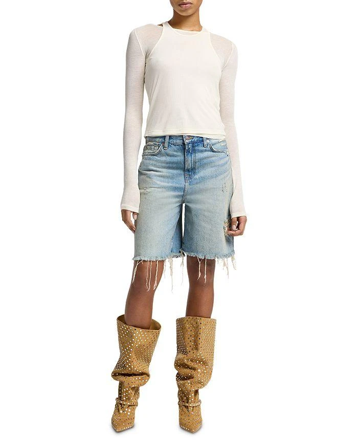 7 For All Mankind Lola High Rise Jean Shorts in Peaches 5