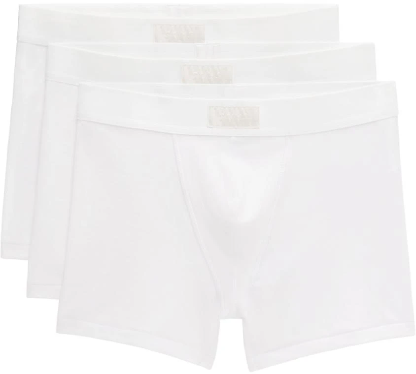 SKIMS Three-Pack White SKIMS Cotton 3" Boxer Briefs 1