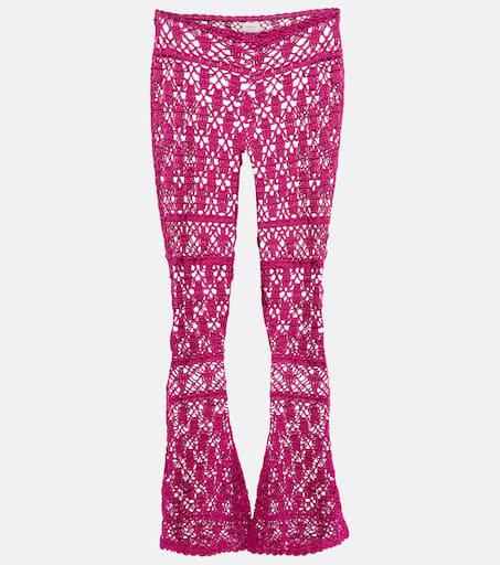 ANNA KOSTUROVA Bianca crochet flared cotton pants