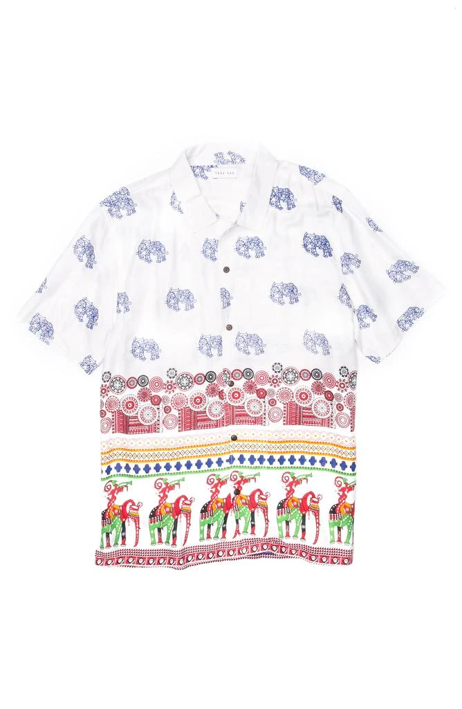 Raga Elephant Short Sleeve Button-Up Shirt 3