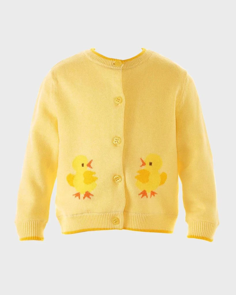 Rachel Riley Girl's Chick Intarsia Cardigan, Size Newborn-12M 1