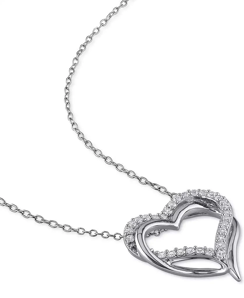 Macy's Lab-Grown White Sapphire Heart 18" Pendant Necklace (5/8 ct. t.w.) in Sterling Silver 4