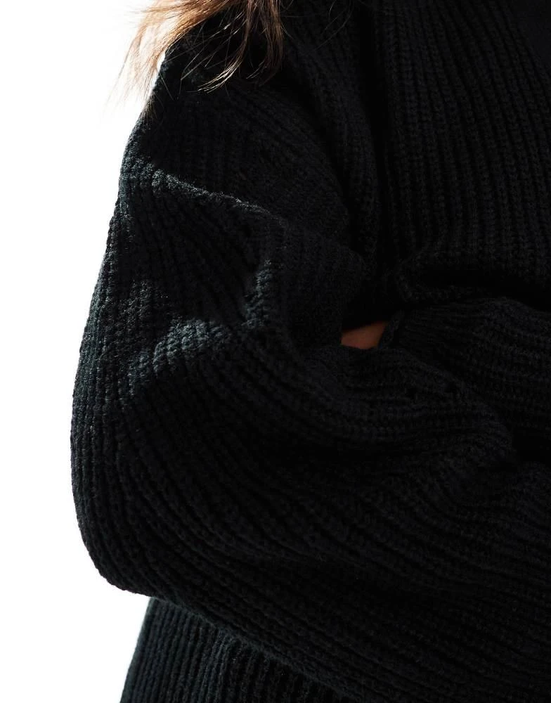 Yours Yours longline cardigan in black 3
