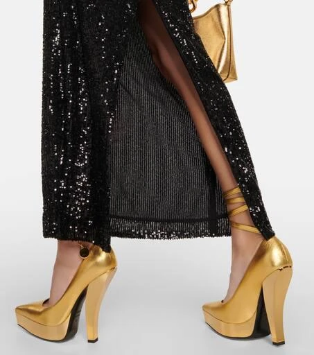 Tom Ford Metallic leather platform pumps 6
