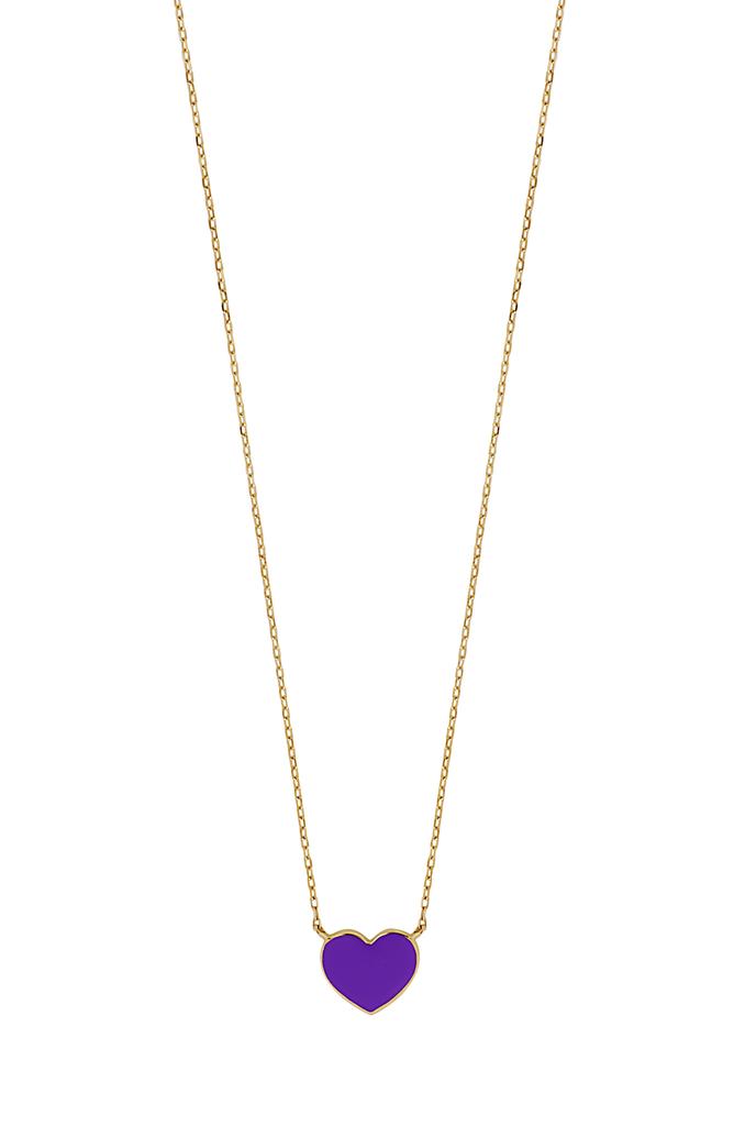 Bony Levy BLG 14K Gold Enamel Heart Pendant Necklace