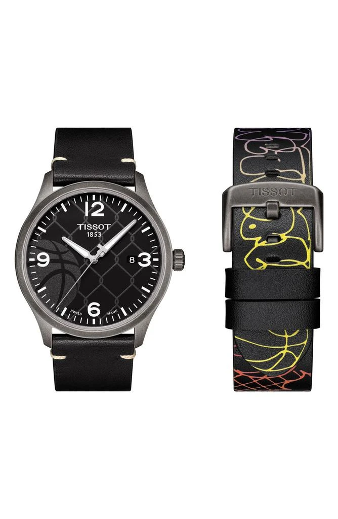 Tissot Men's Gent XL 3x3 Street Basketball Leather Strap Watch, 42mm 3