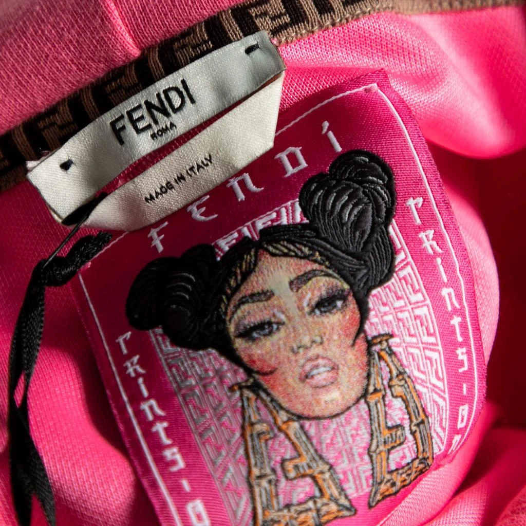 Fendi Fendi Pink Knit Nicki Minaj Printed and Embroidered Hoodie M 4