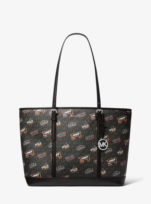 Michael Kors Jet Set Large Printed Signature Logo Tote Bag