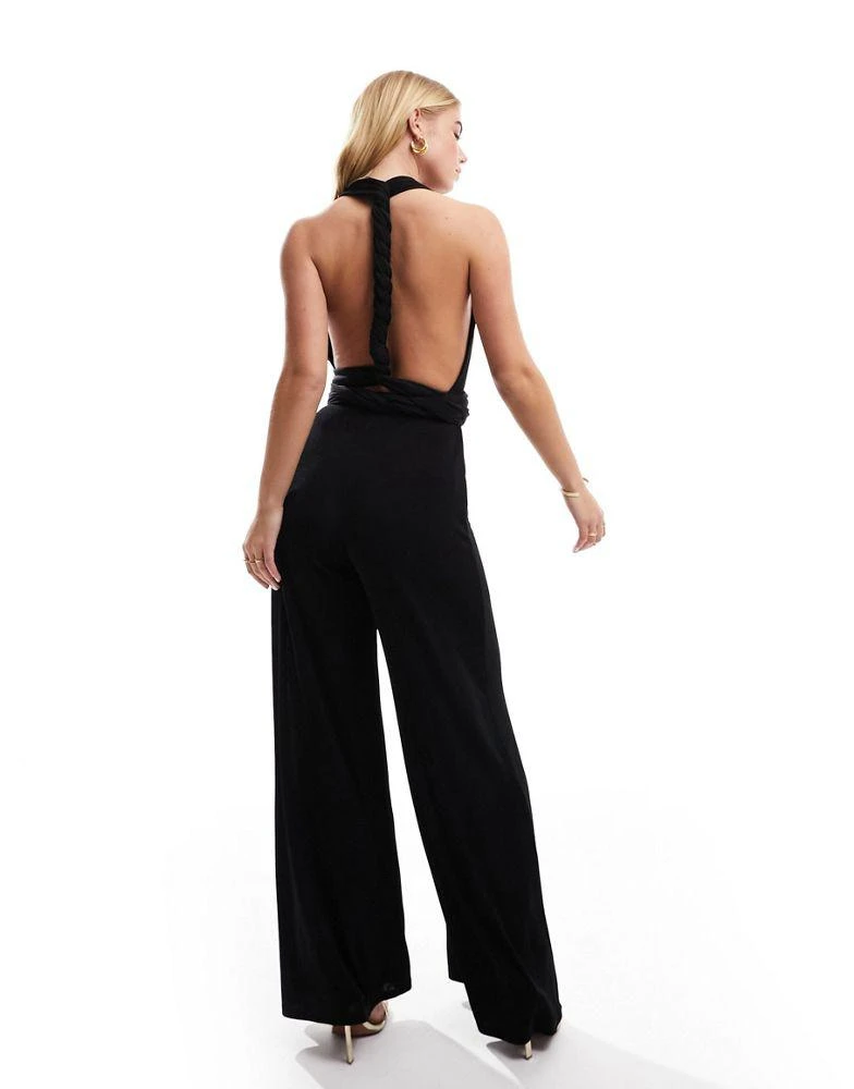 Style Cheat Style Cheat multi way wide leg jumpsuit in black 2