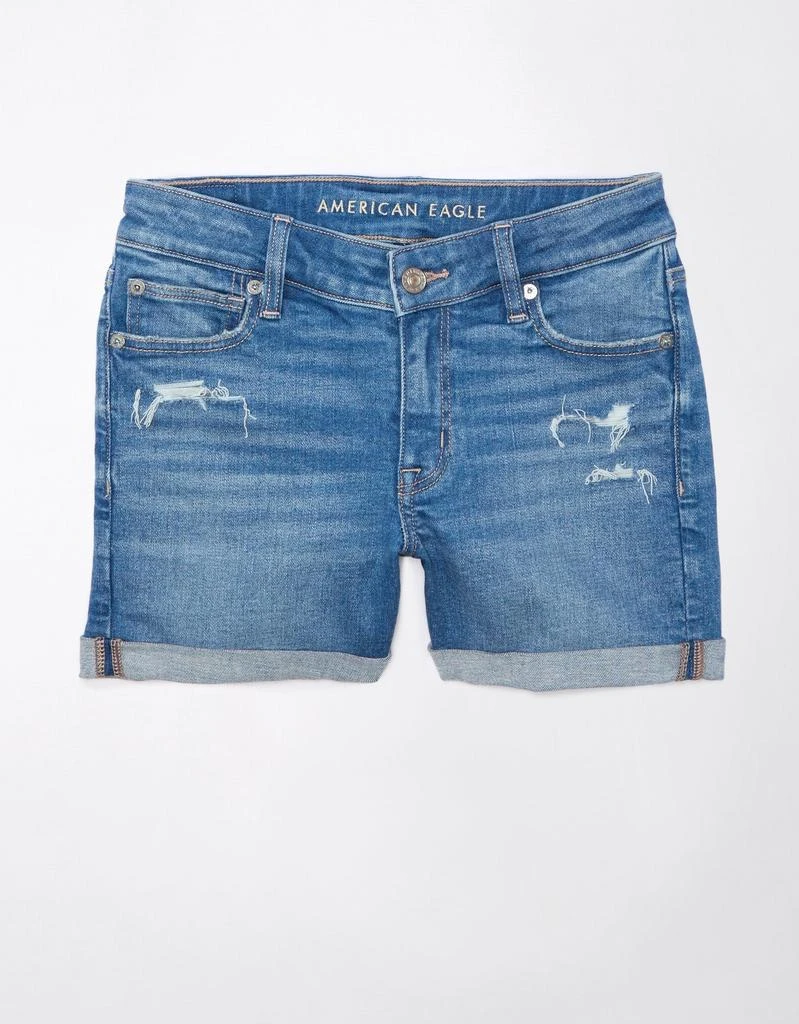 American Eagle Outfitters AE Next Level V-Rise Ripped Denim Midi Short 2