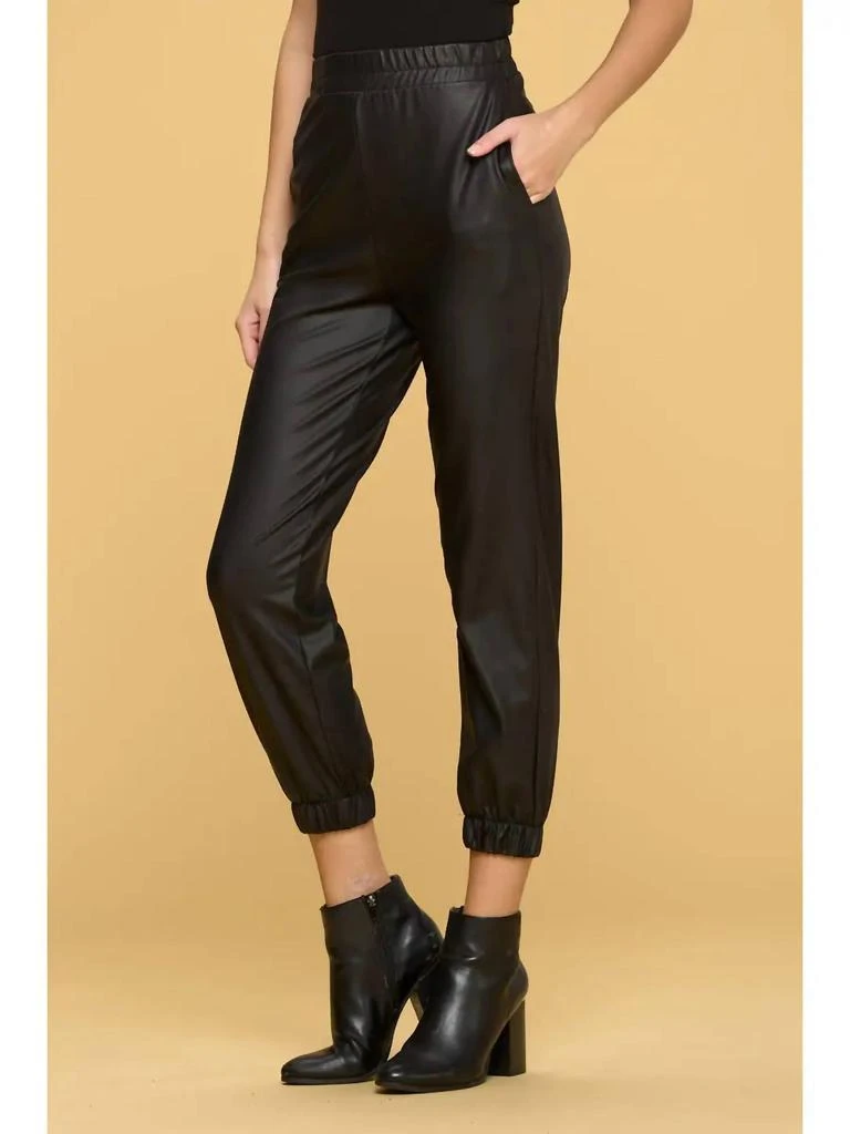 Renee C Renee C - Faux Leather Pants With Pockets 2