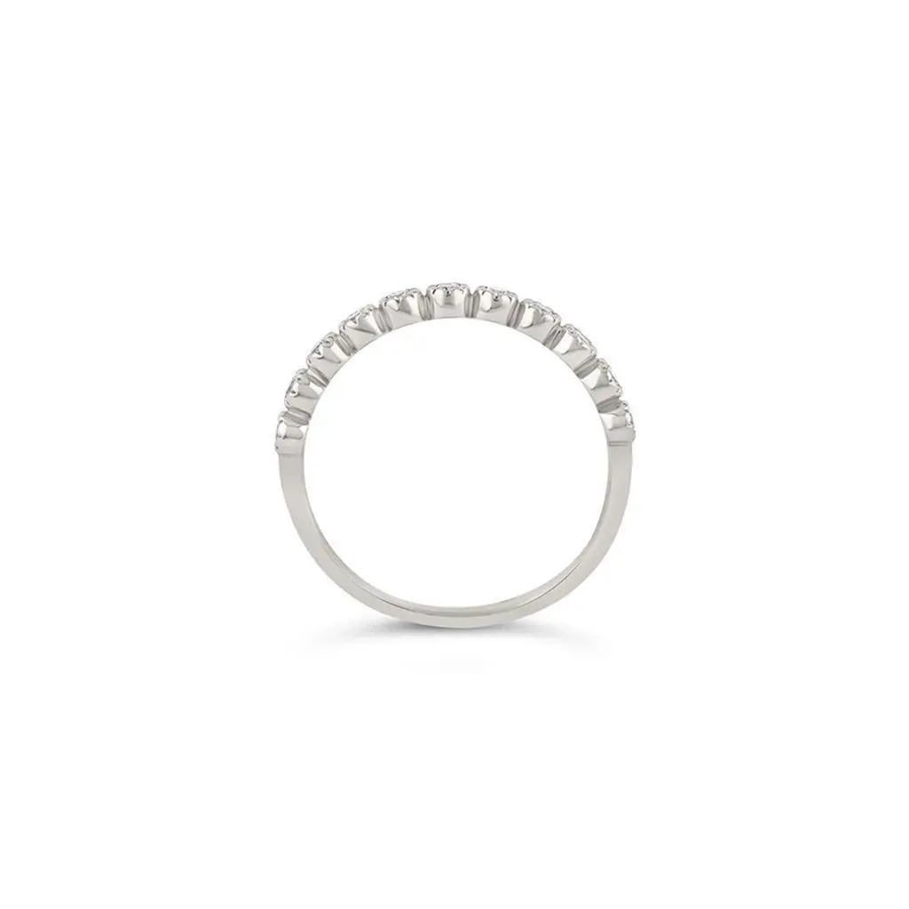 Dinny Hall 14k white gold diamond forget me not half eternity ring 3
