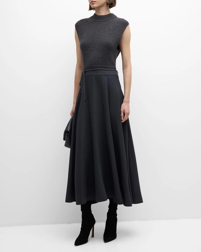 Peserico Sleeveless Mixed Media Midi Dress 4