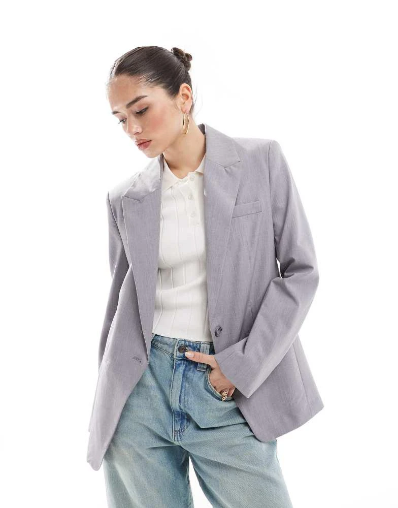 Bershka Bershka oversized blazer in stone grey 1
