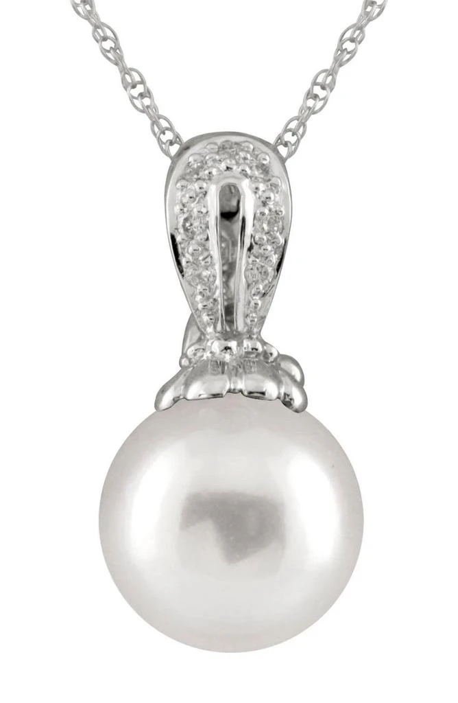 Splendid Pearls Diamond Enhancer Pendant Necklace with 8-9mm Freshwater Pearl 1