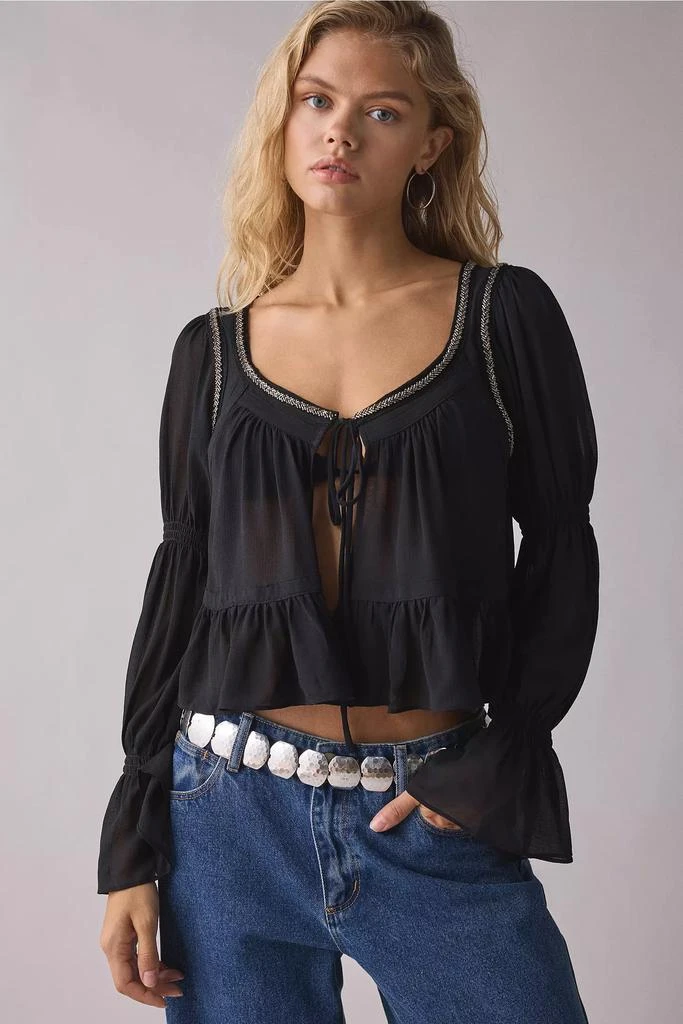 Kimchi Blue Kimchi Blue Kit Prairie Long Sleeve Babydoll Top