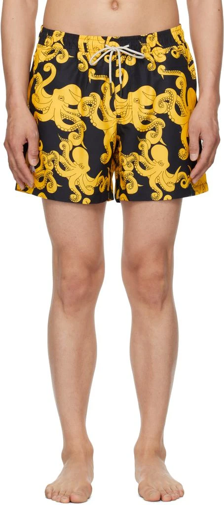 OAS Black
Yellow Octo Swim Shorts