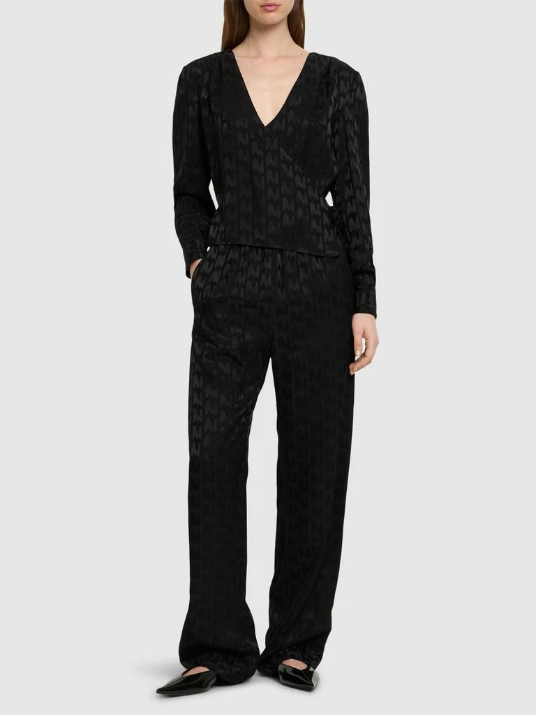 MSGM Monogram Fluid Viscose Straight Pants 1